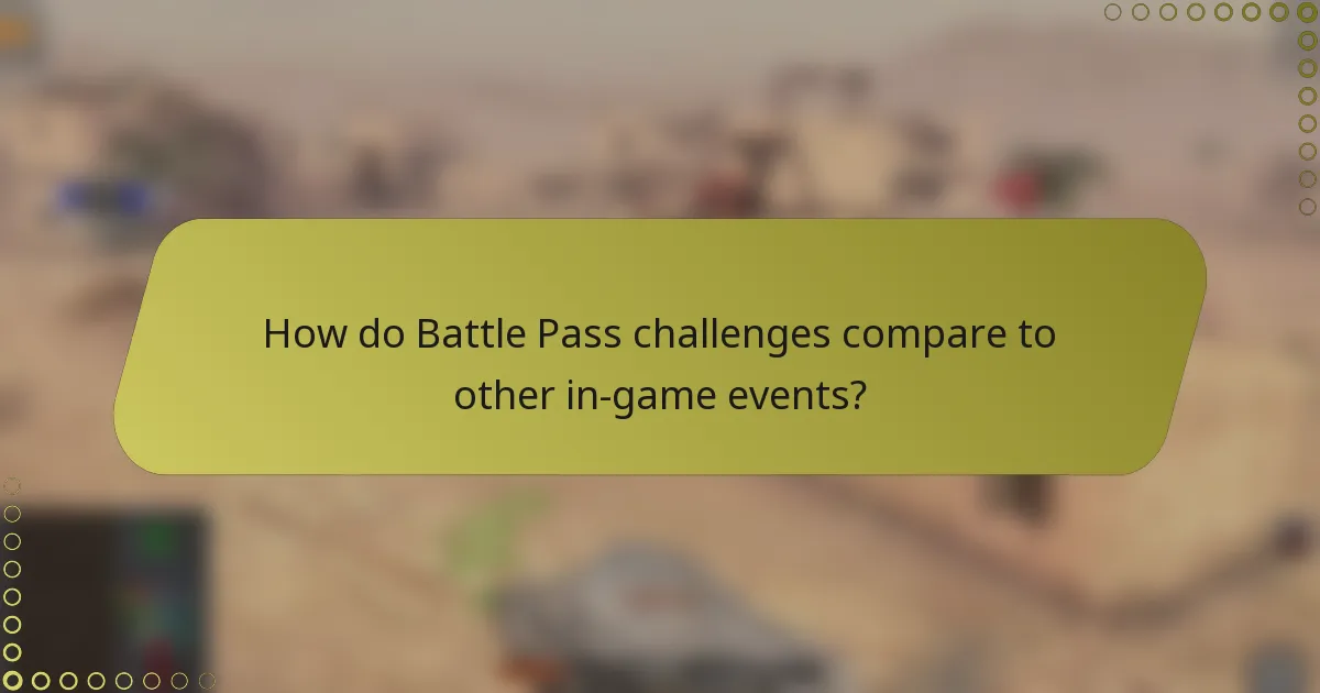 How do Battle Pass challenges compare to other in-game events?