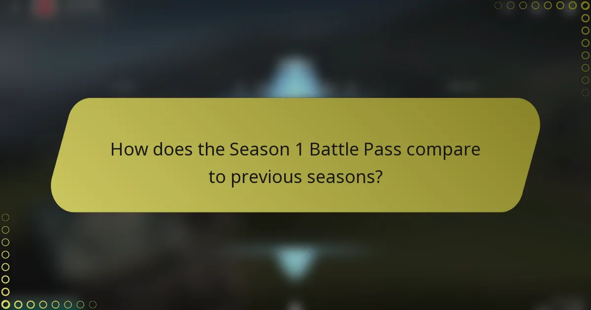 How does the Season 1 Battle Pass compare to previous seasons?